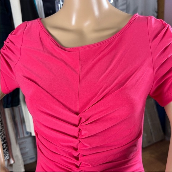 Joseph Ribkoff Pink Ruched Dress size 6 - Picture 5 of 7